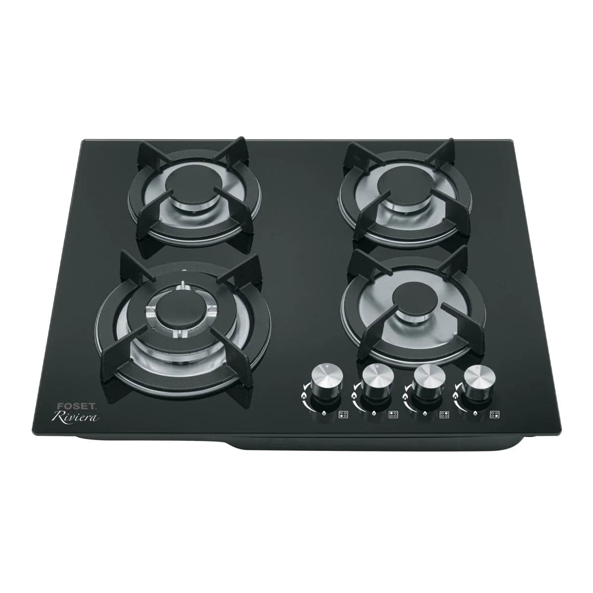 Parrilla de Gas 4 Quemadores Cristal Negro 48408 FOSET — imagen 1