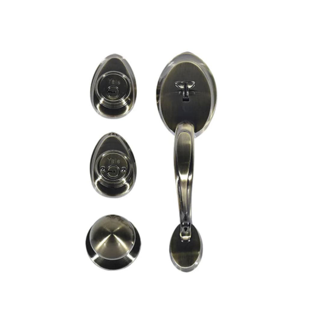 Cerradura Puerta Principal Yale MX80878 Venecia Latón Antiguo — imagen 1