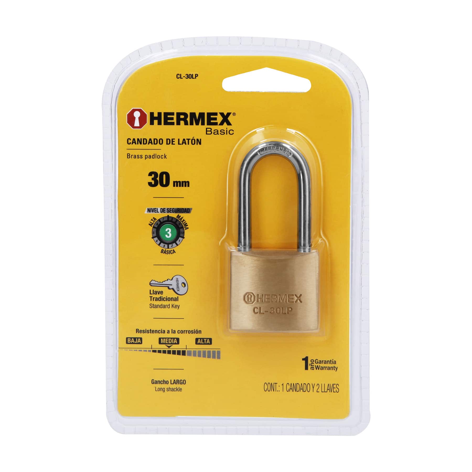 Candado Latón 30Mm 23516 Hermex — imagen 1