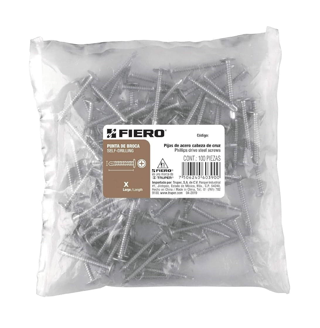 Bolsa Pija Punta Broca 8X 1 1-2 Fiero 44649 100Pz — imagen 1