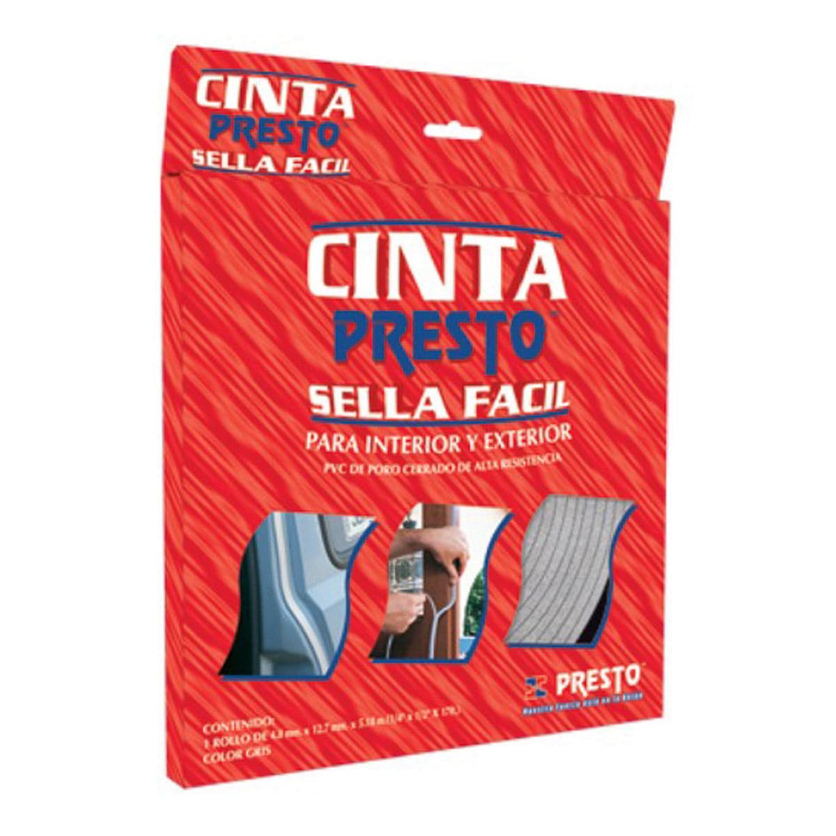 Rollo Cinta Sella Fácil 18mt 3149 Presto Gris — imagen 1